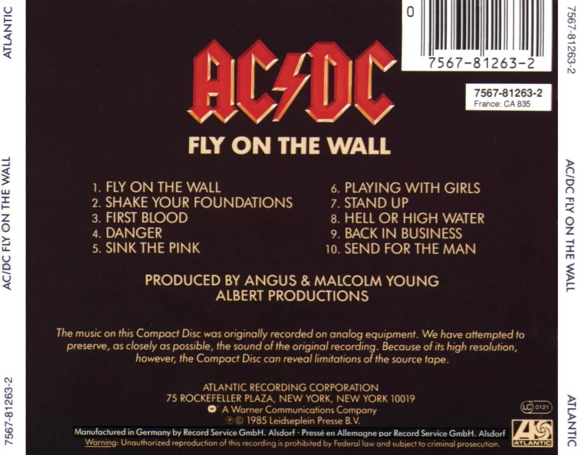 [AllCDCovers] acdc fly on the wall 2000 retail cd back