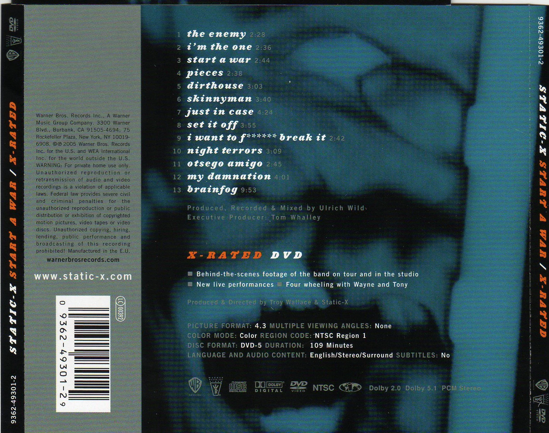 [AllCDCovers] static x start a war 2005 retail cd back