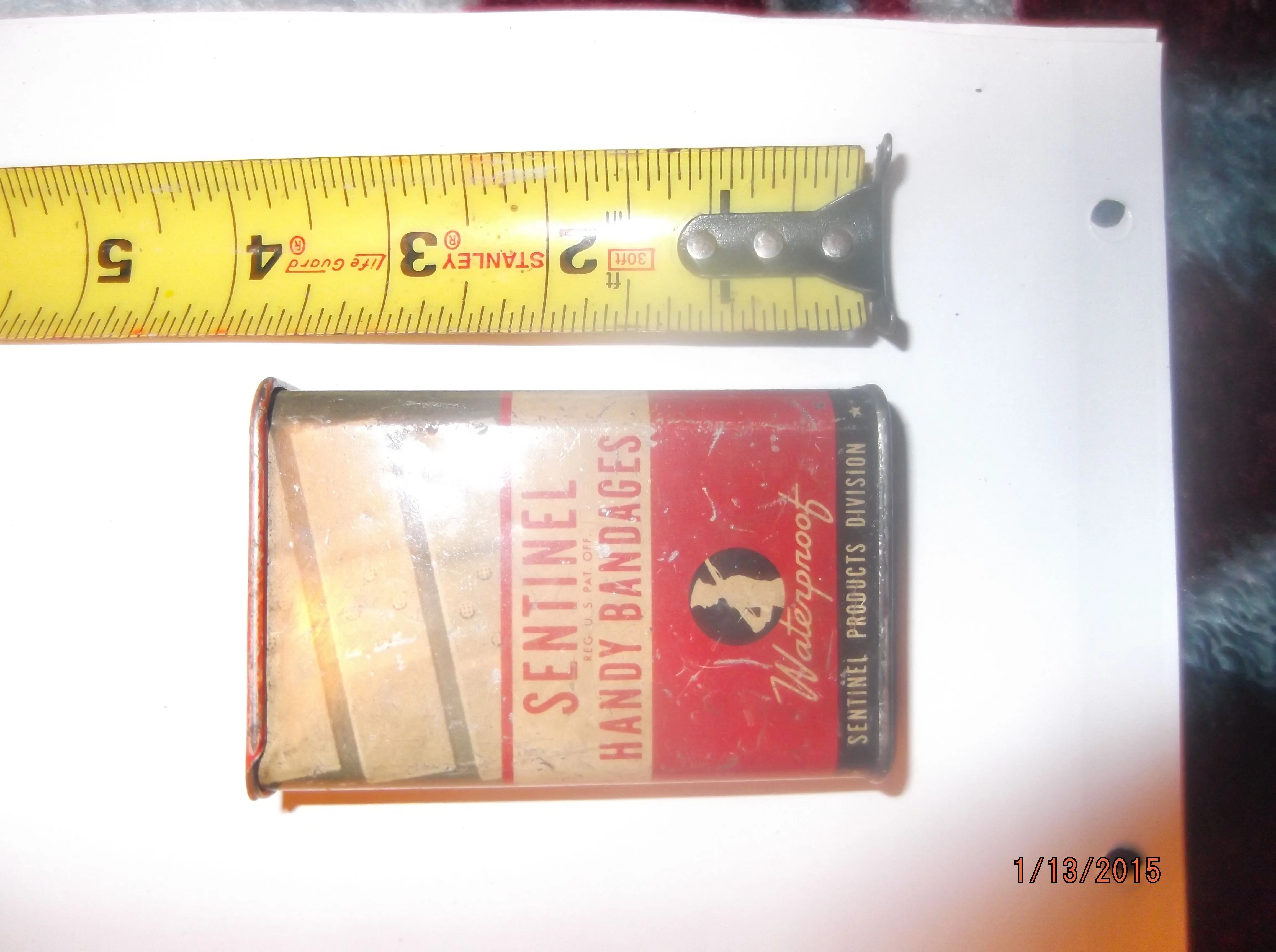 Bandage tin container.