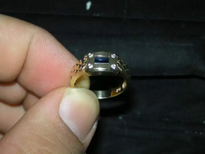 Blue stoned ring - Beautiful unique stone ring