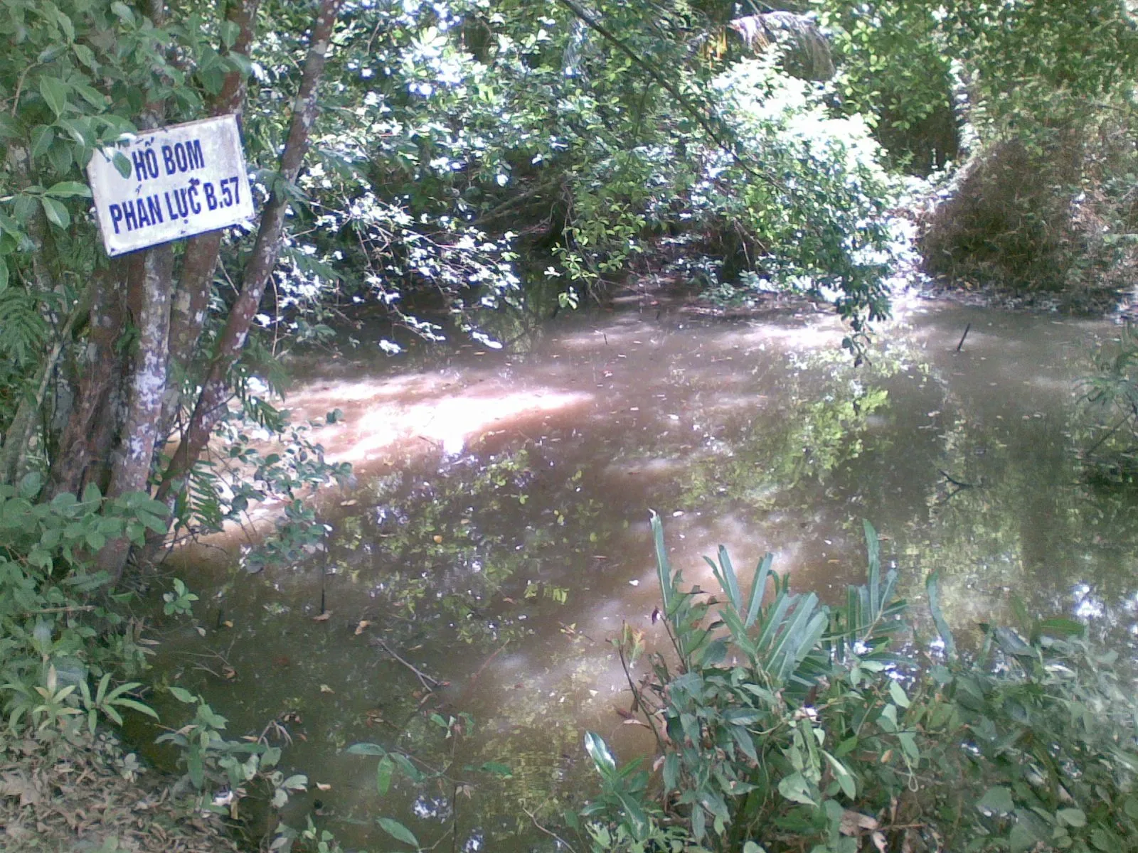 bomb crater from american air strike.

mekong delta.  vinh long province.