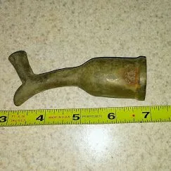 Brass window latch opener for extension rod.