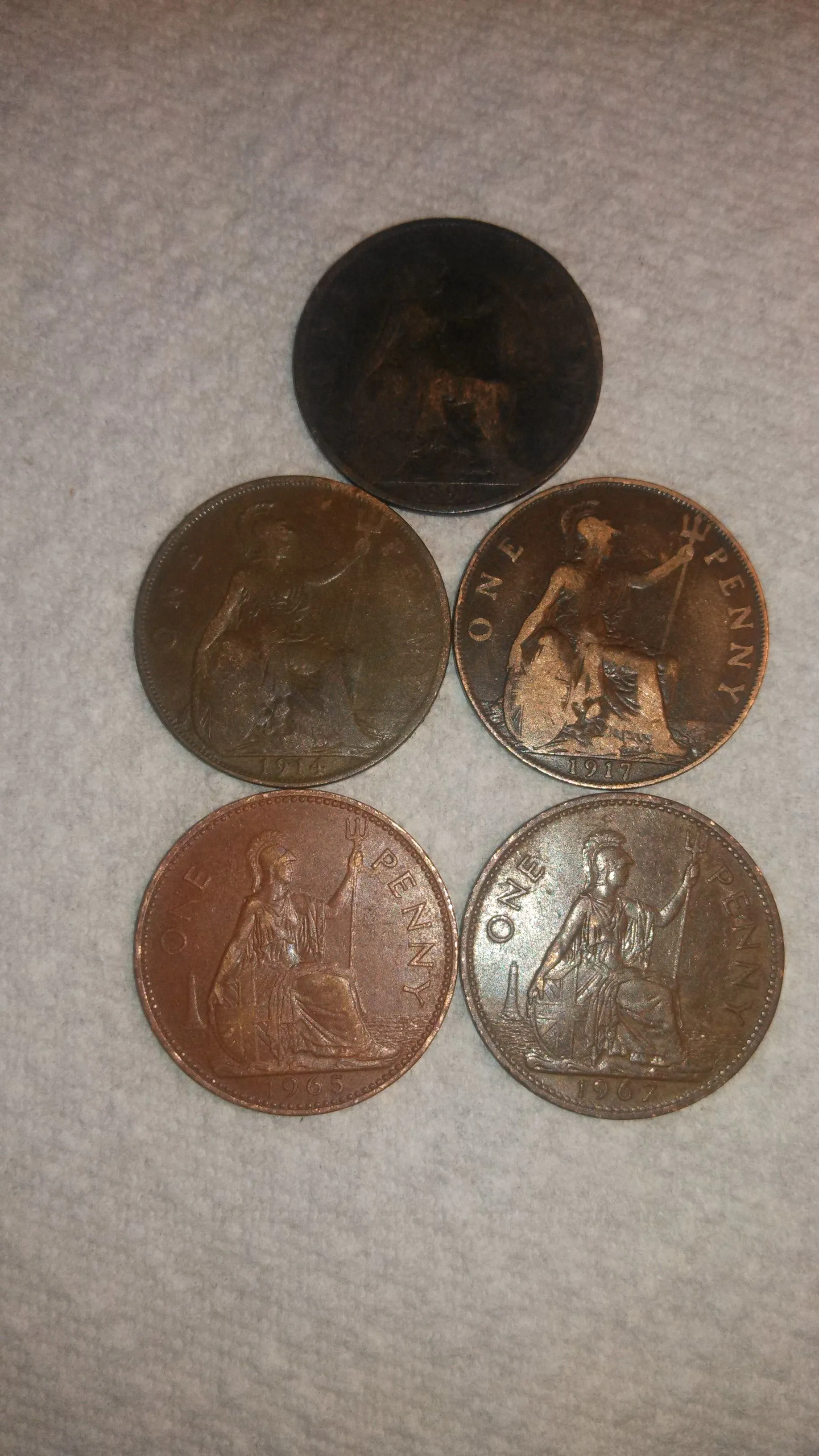 British Cents
1899, 1914, 1917, 1965 and 1967