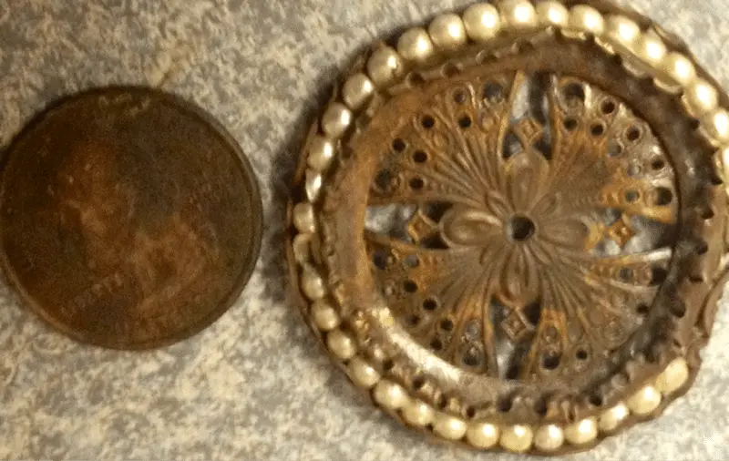 Buggy button? Broach? Park Hill, OK old blacksmith lot