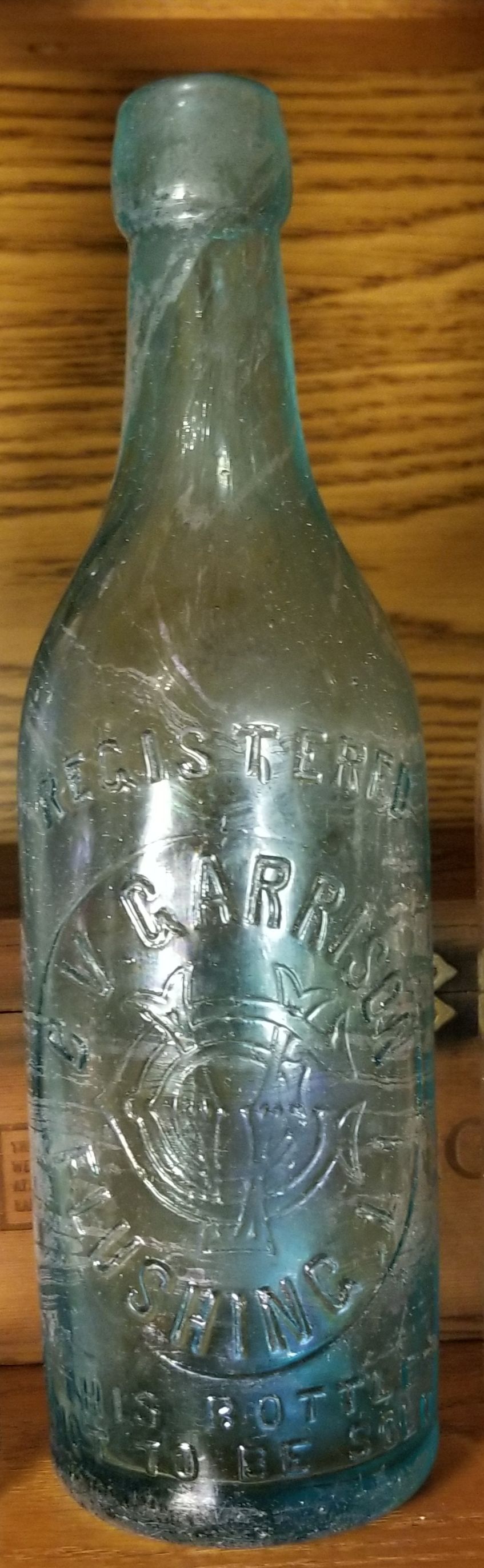 C. V. Garrison Blob Top Beer Bottle