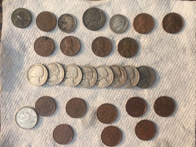 Change hunting 9-13. 2 silver rosies, 43-d war nickle, 4 wheats, and misc other stuff.