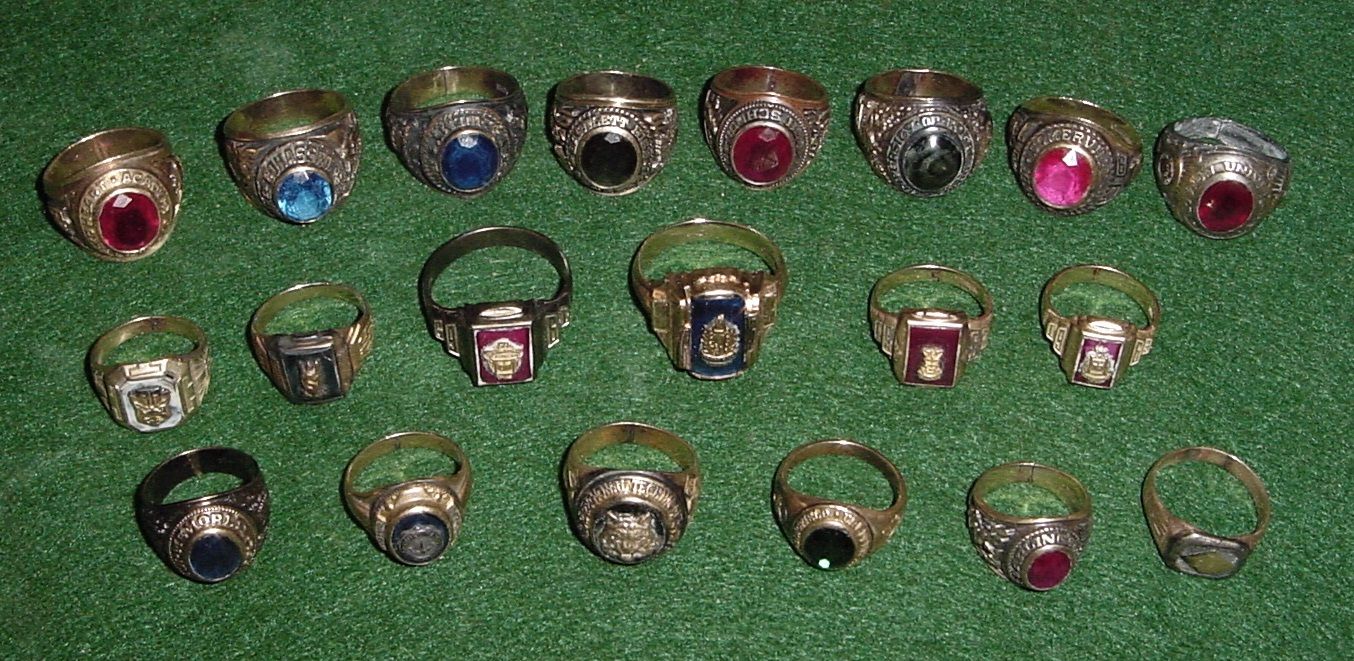 Class rings I still have left (not counting the one I'm returning Sept. 30th)- Ive have found over 60 detecting - have returned about a 3rd - sold abo