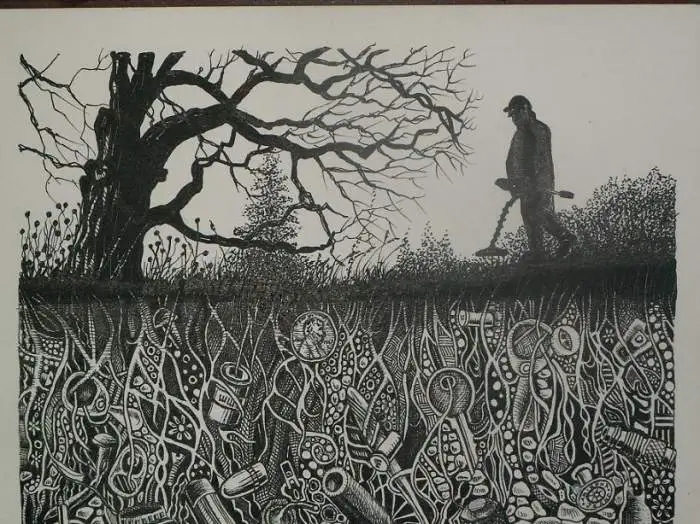 Close-up - Detail of drawing.