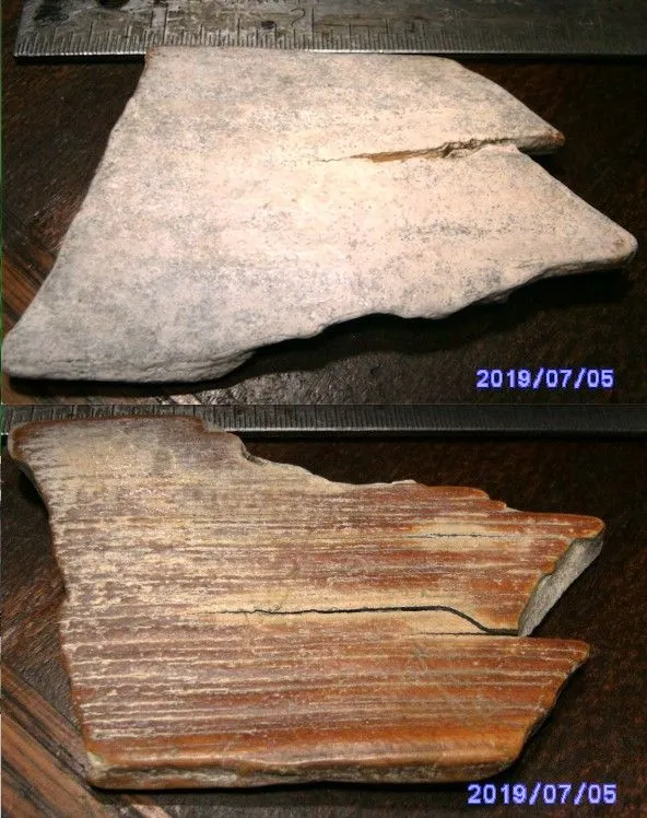 Columbian Mammoth - tusk shard found in on a river gravel bar in Southern Minnesota