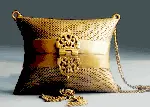 Copper & Brass Pillow Style Flapper Purse - Rare.
*Est. value - over $100+
Purple velvet lined, inside with long shoulder length chain.