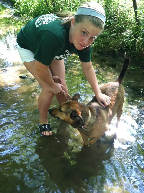 Creek hunting with my sister