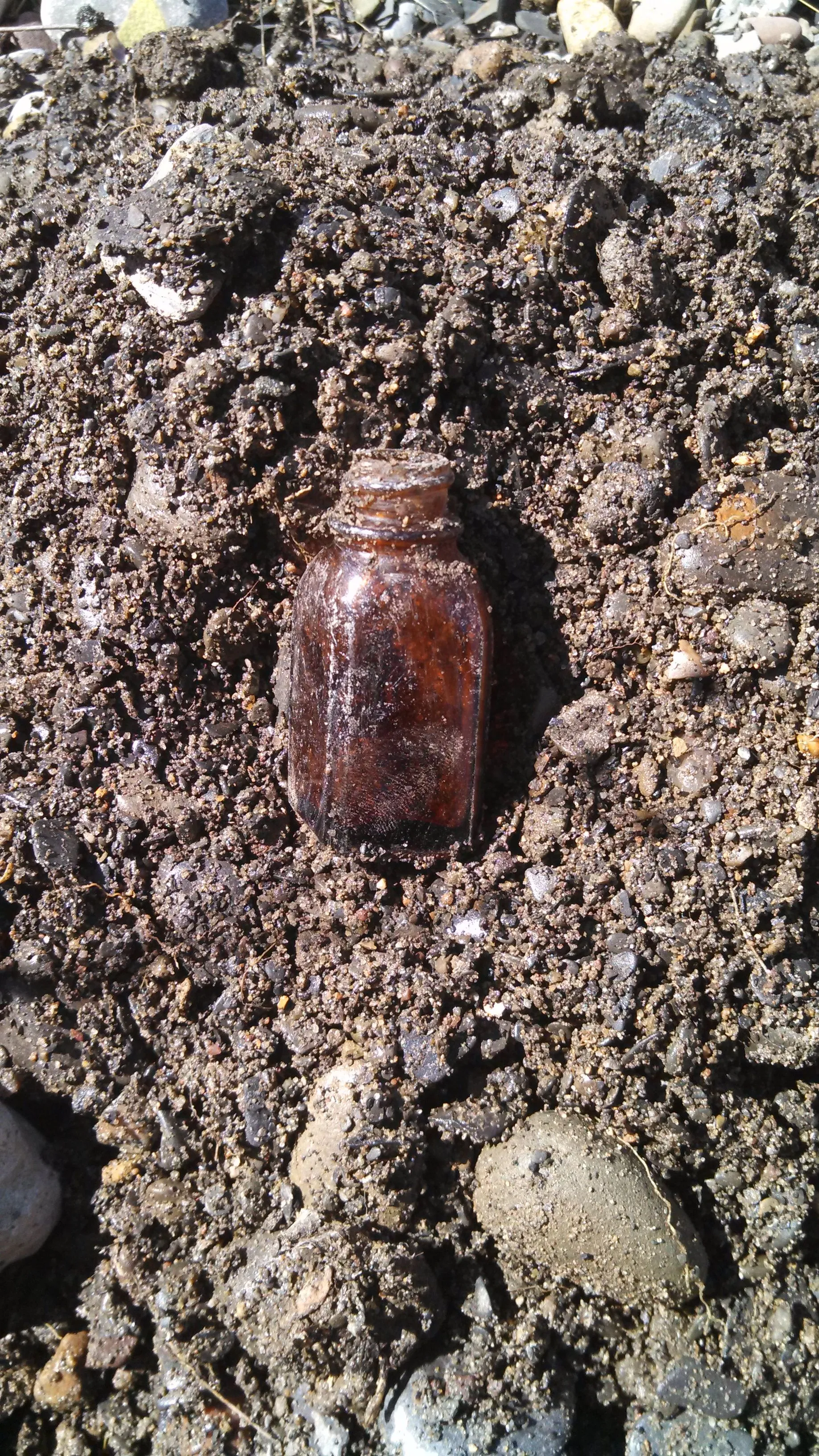 Crookes Barnes 1920's medicine bottle. Accidentally found while digging a target, which turned out to be junk.