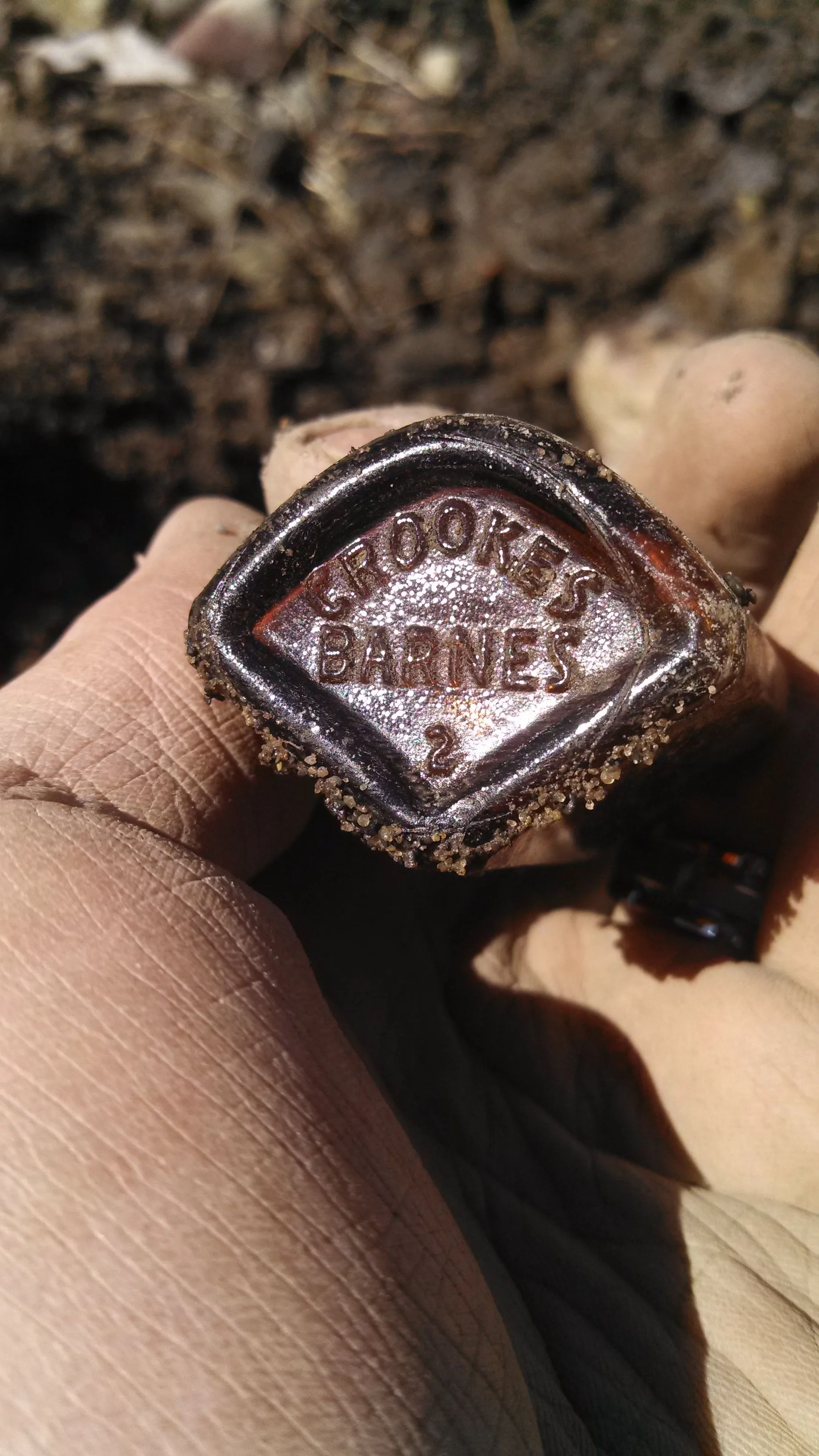 Crookes Barnes 1920's medicine bottle bottom