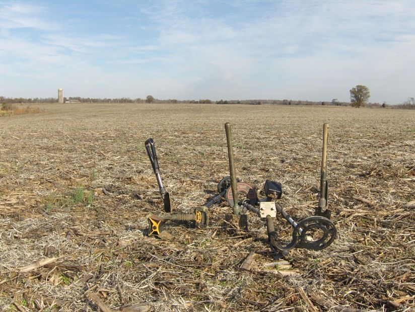 Detectors in a Soybean Field - Nothing like a few detectors in a huge cut field to get the blood pumping!