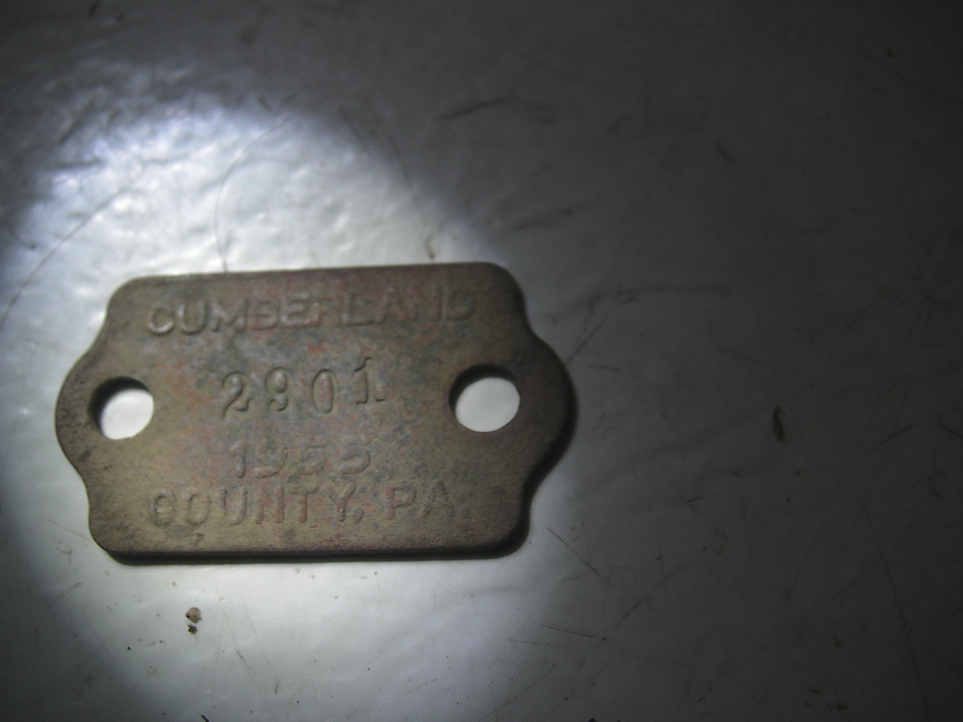 Dog tag from 1955