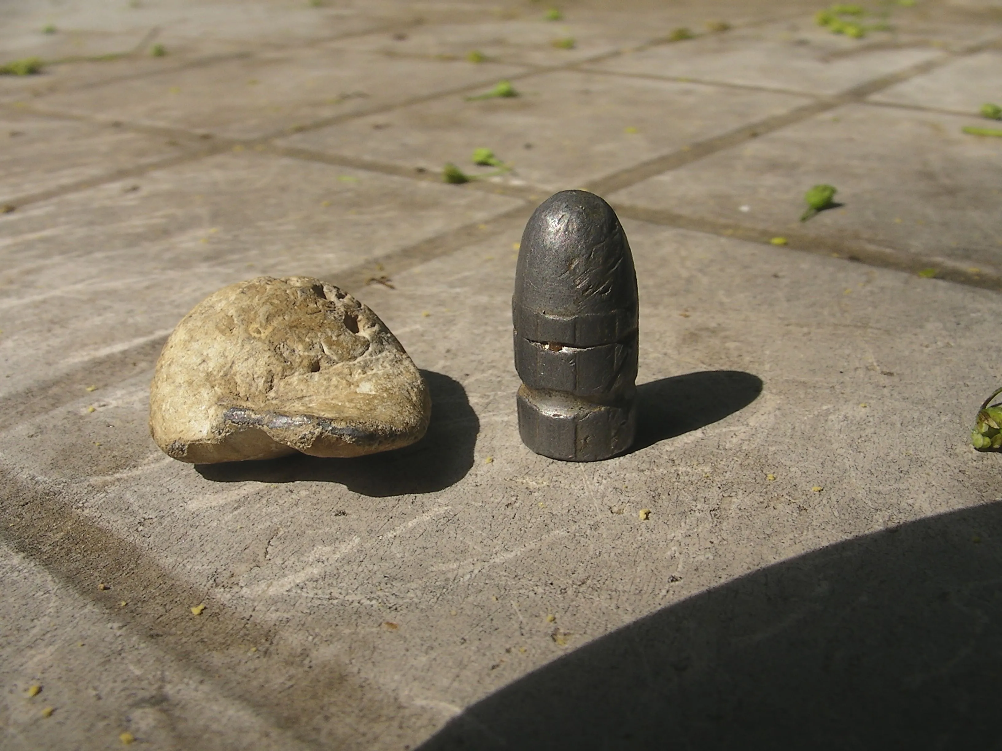 Dug at Confederate Camp, Smashed musket ball and bullet