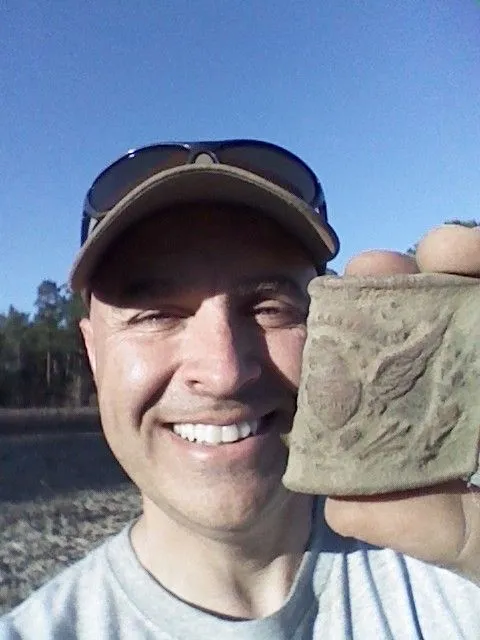 Dug in Worth County Georgia farm field on Feb 8, 2015 ----Early version of 1851 Union Eagle Belt Sword Officers Plate #630