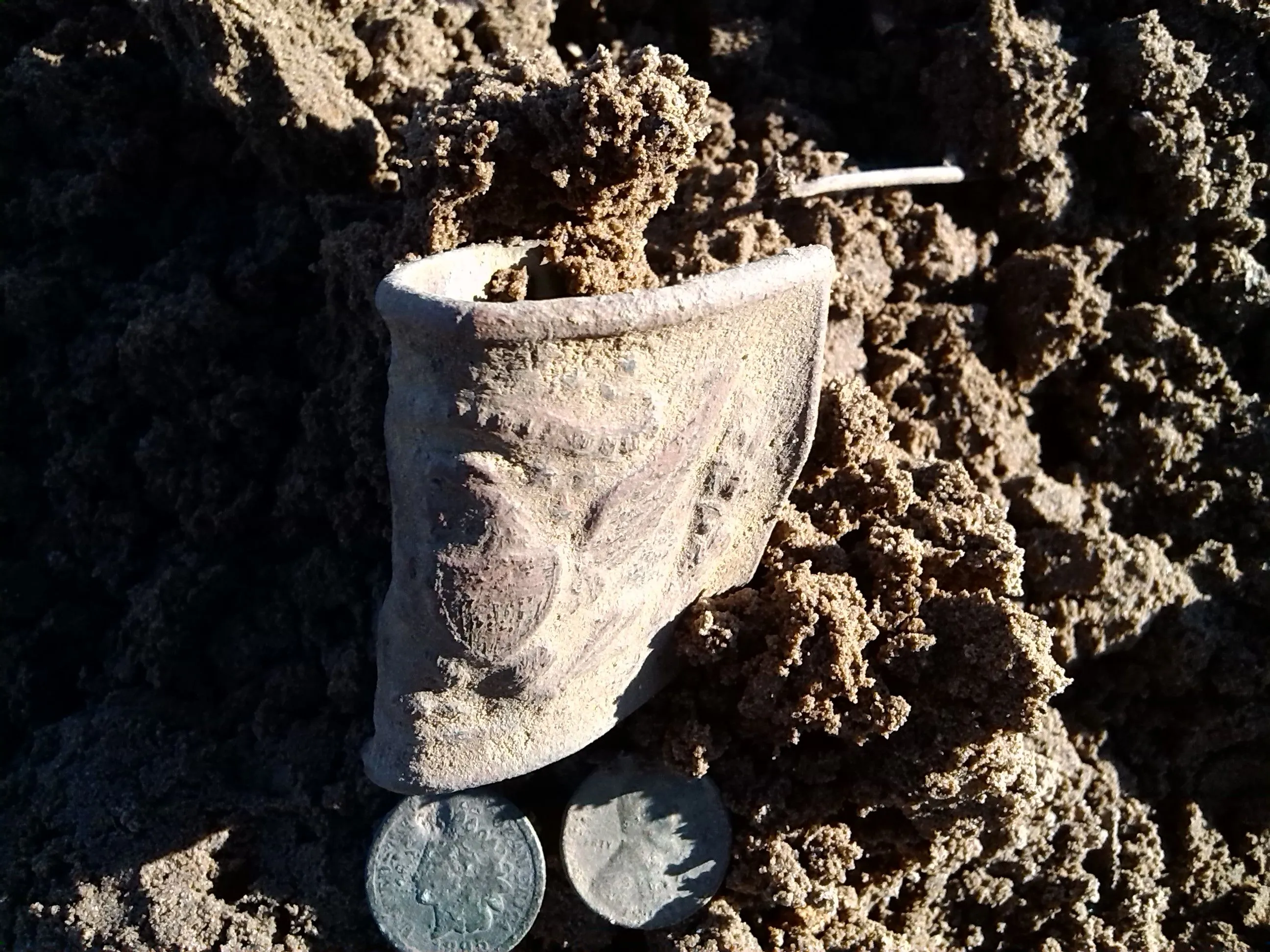 Dug in Worth County Georgia farm field on Feb 8, 2015 ----Early version of 1851 Union Eagle Belt Sword Officers Plate #630