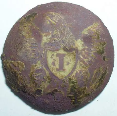 Eagle "I" Button - Dug at a CW site.