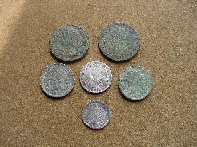 FARM FIELD FINDS - COINS & RELICS FROM THE 1600'S - 1700'S - 1800'S AND 1900'S WERE FOUND HERE
