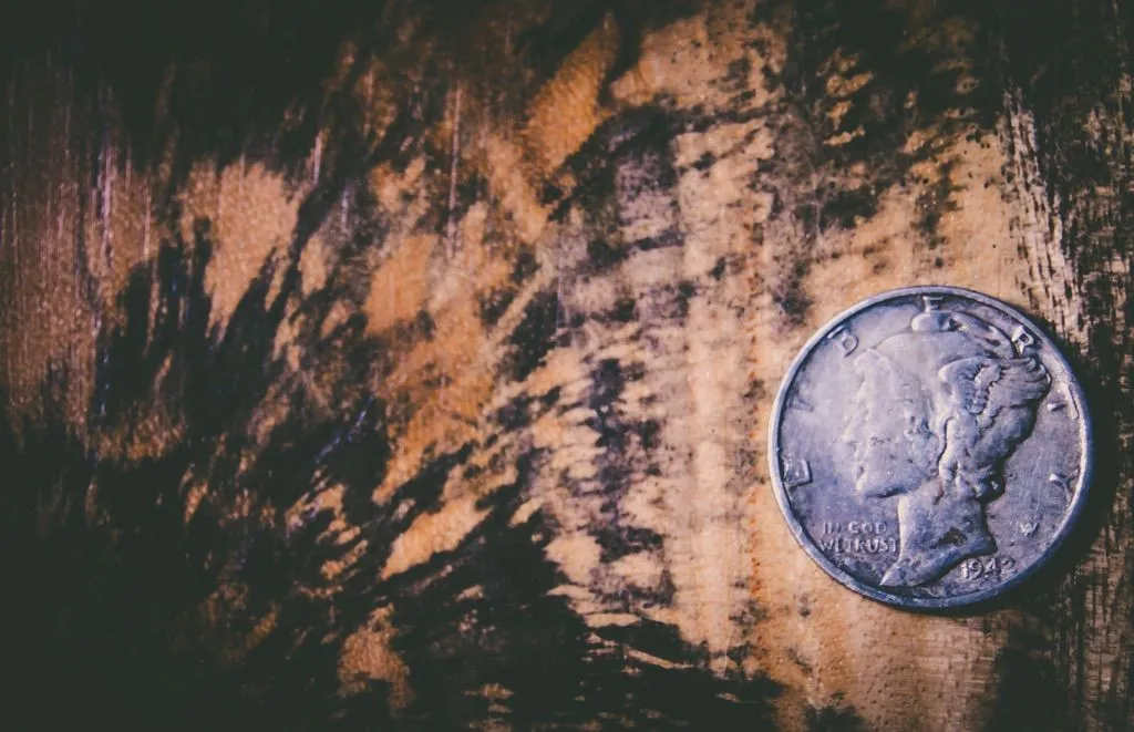 First Mercury Dime - 1942 dug on 10-7-15 downtown Raleigh