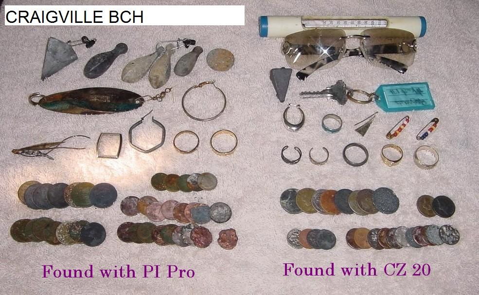 FOR THOSE THAT LIKE TO COMPARE MACHINES - FINDS ON LEFT WERE FOUND WITH MY PI AFTER HUNTING FOR 2HRS - ROD BROKE AND I THEN SWITCHED TO MY CZ AND HUNT