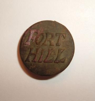 Fort Hill Button - Button off 1920s work clothes.