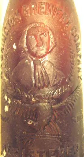 George Washington Bottle - This bottle is from the George Washington Brewery Company. It has a picture of George with an Eagle under him.