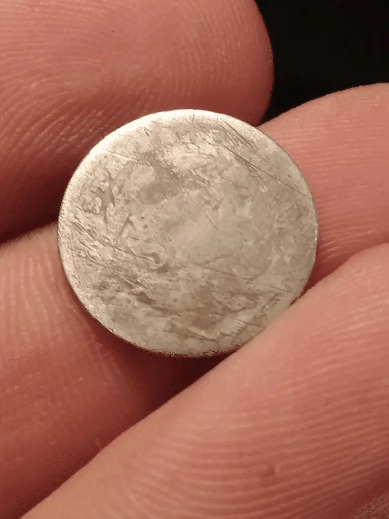 Half dime. Bout toasted.
