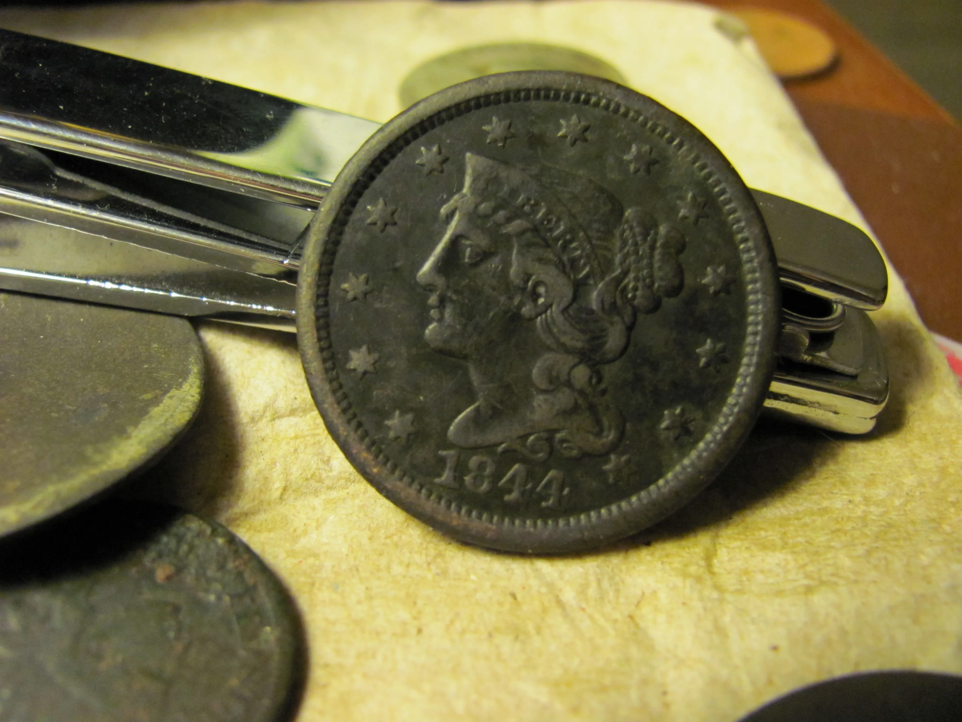 I think this is my nicest dug largy ever! A beautiful 1844 Braided Hair Large Cent.