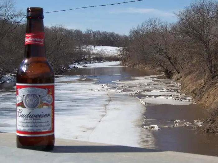 Ice cold - The beer does stay cold this time of year. A view of the Big Rock swiming hole