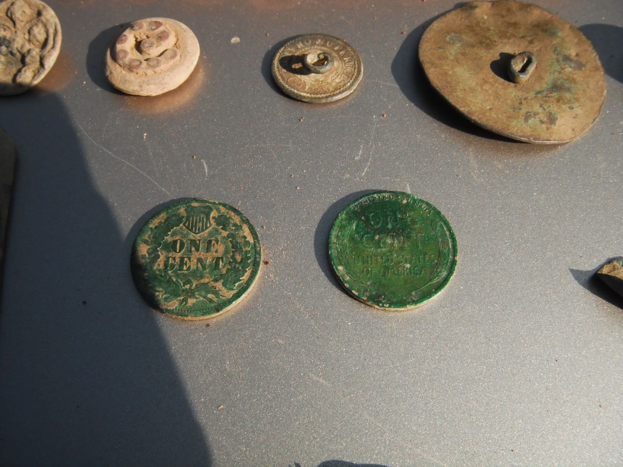 Indian and Wheat, Beautiful patina!