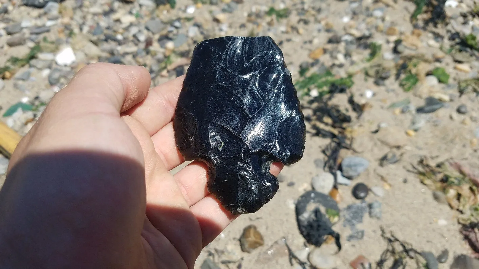 Indian obsidian spear point