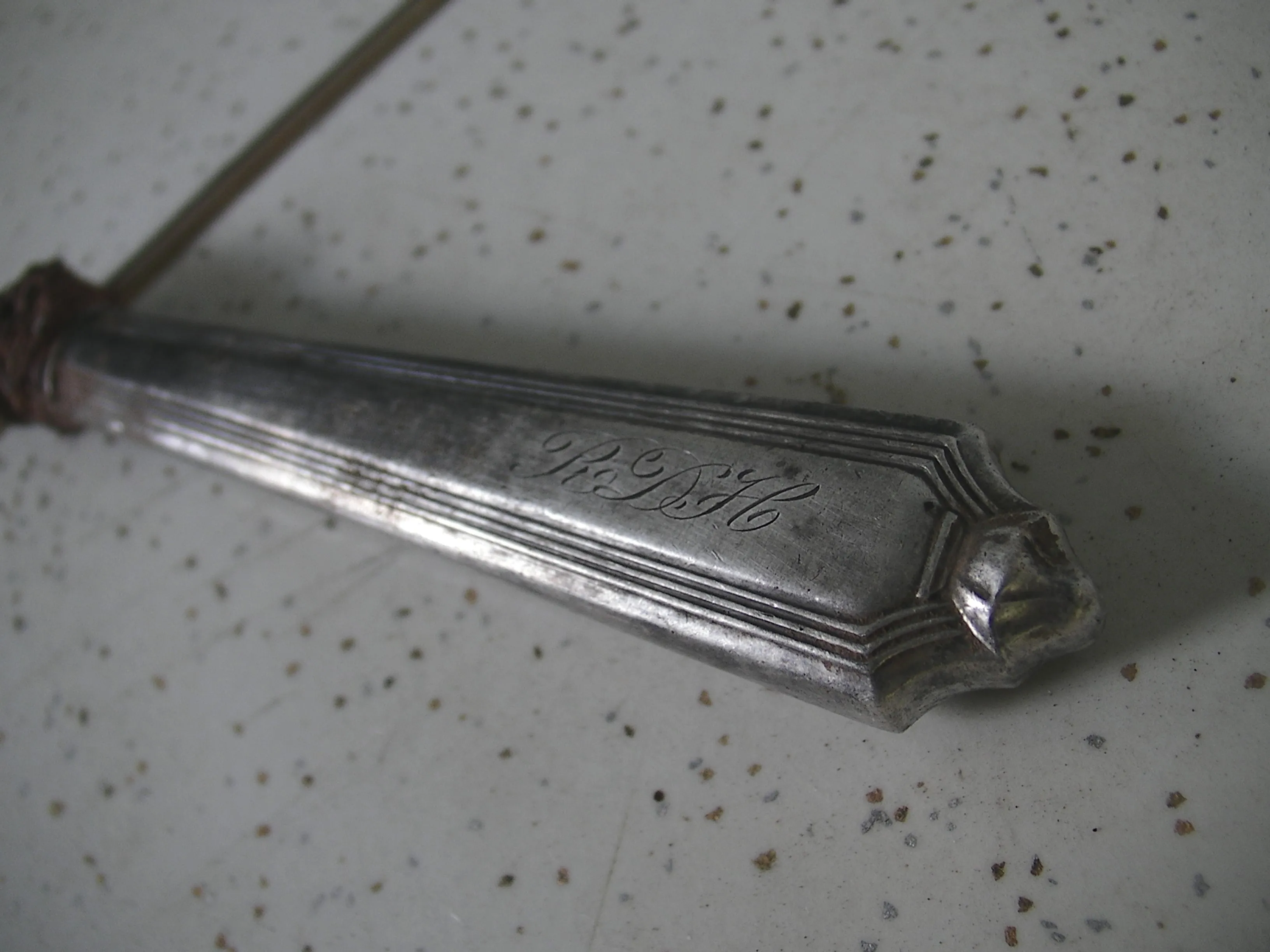 initialed silverware Knife Blade from my lawn