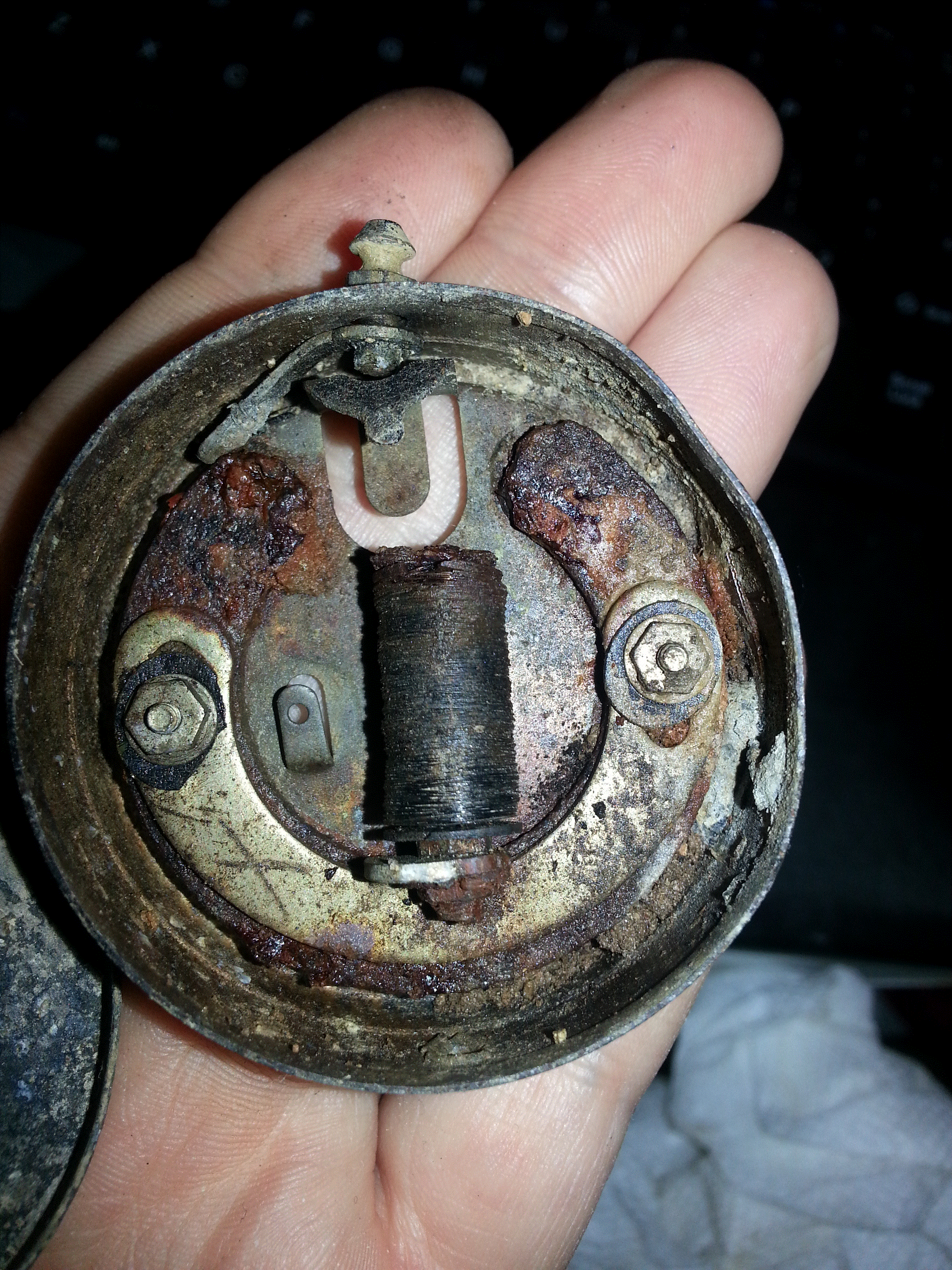 inside of what I believe is an old voltage meter
