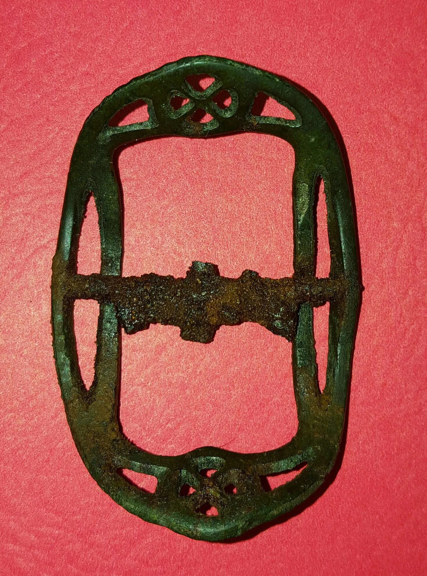 Intact 18th century brass shoe buckle frame-my first
