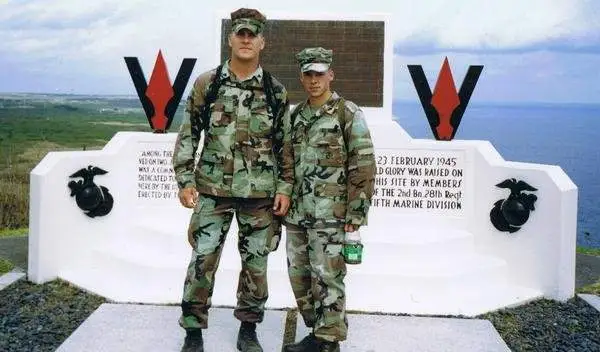 Iwo Jima - One of my favorite pics of my time in the Marine Corps. Myself when I was a Sergeant (on right) with my best friend on Mount Suribachi duri