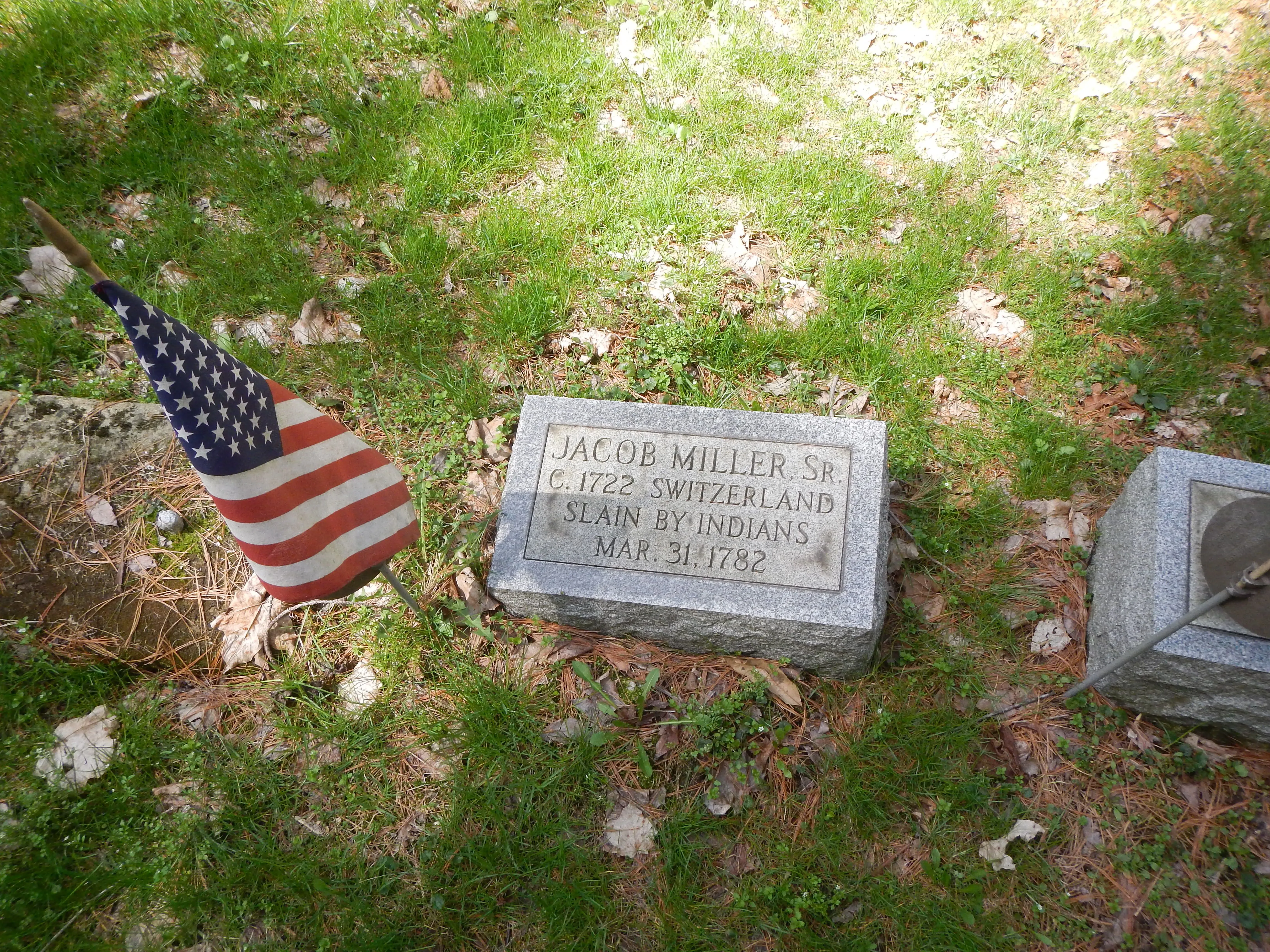 Jacob Miller, slain by Native Americans. Note the date....Easter Sunday.