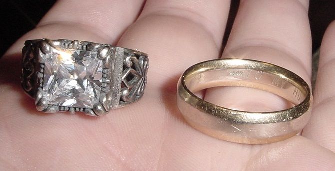 LARGE SILVER RING & LARGE GOLD BAND - FROM A SALTWATER HUNT AT A RHODE ISLAND BEACH - 2011