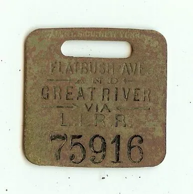 LIRR Baggage Tag #1 - LIRR Baggage Tag, circa turn of the century.