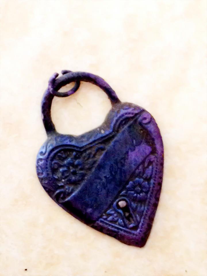 Locket found at old school.  It is etched with the name "Laverne".  One of my favorite finds ever.