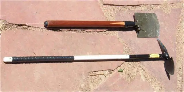 Long Handle Tools - I modified a couple digging tools for easy use while walking.
