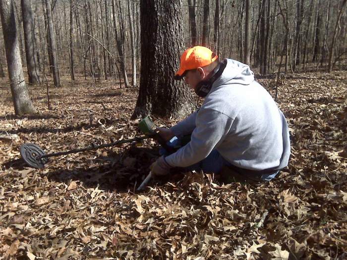 Me again. - Detecting in the woods behind a friends house in Pell City, Alabama.