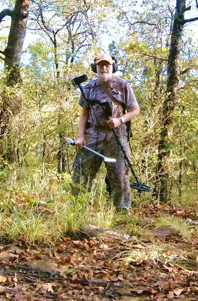 me age 66 in Okla Oct 5 2013 new Garrett AT gold getting used to the signals, on our 80 acres of wooded land in SE Oklahoma