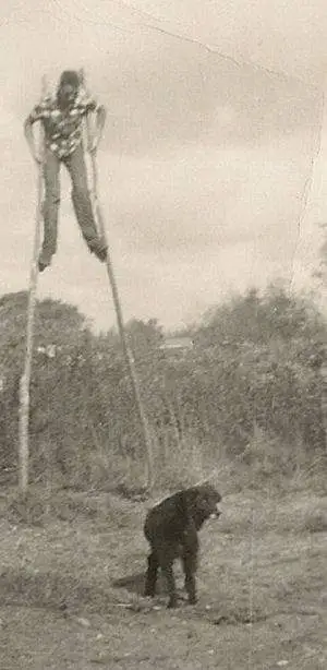 Me on Stilts - My stilts  at age 15.