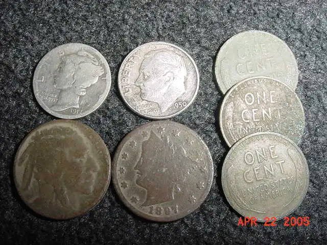 Merc, Rosie, V Nickel,  and Wheates found in Hesperia,  MI