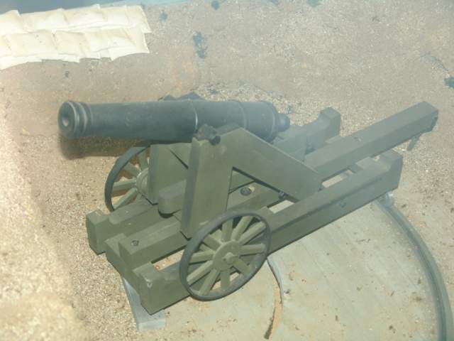 model of Southern civil war cannon used at Port Hudson campaign