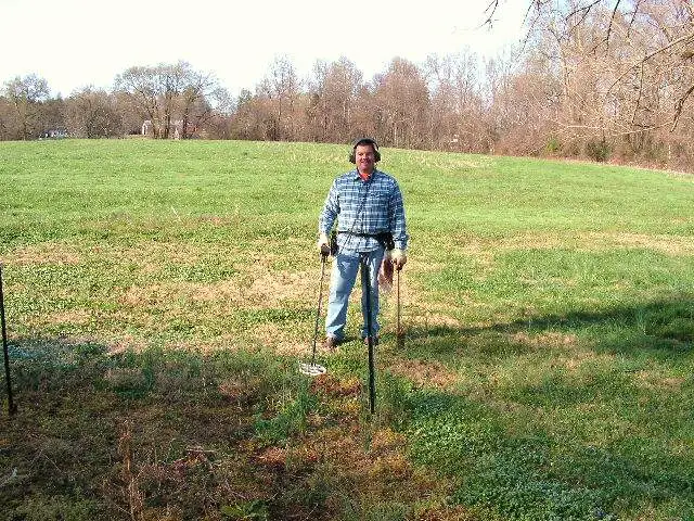 Modern Miner - My buddy Doug Snyder (Modern Miner) Searching for Colonial relics while Sally floats around the backside of the field.