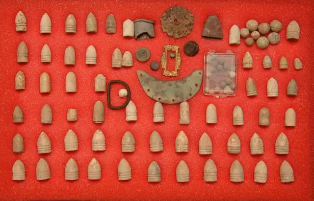 Morgan's 1863 Winter Camp -       I hunted this camp in Liberty, TN from March-Sept. in 1999. These are some of my finds. Best finds were both caliber