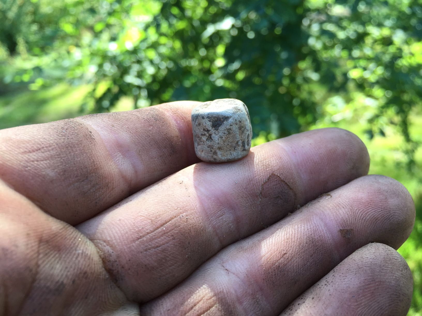 Musket Ball Carved Into Die--likely Revolutionary War era? Found in same area as #5 Button